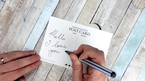 Write your postcards with a uni-ball Air