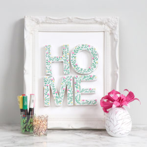 Framed HOME cardboard letters updated with POSCA 1M makers
