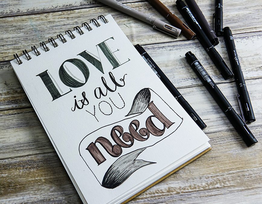 Practice hand lettering with uni-Pin pens