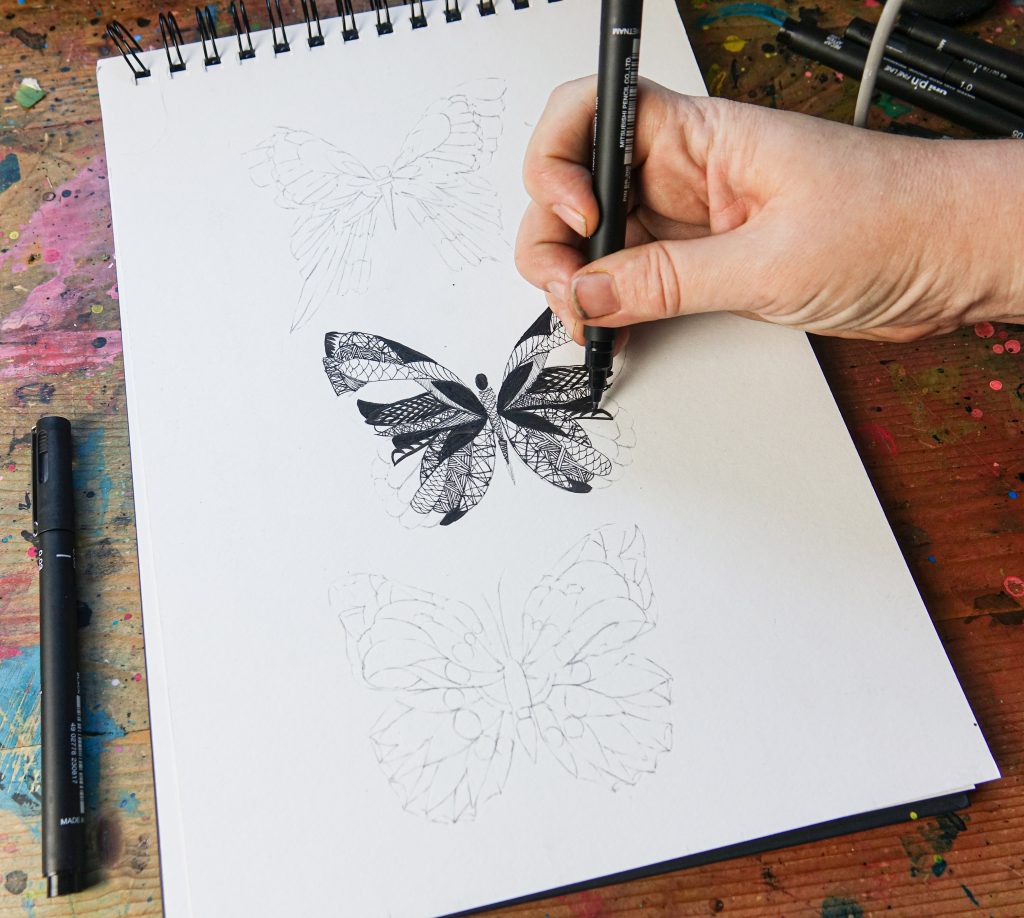 intricate designs and drawings with PIN pens