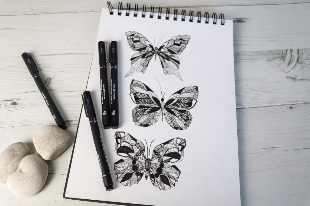 Intricate butterfly designs with PIN pens