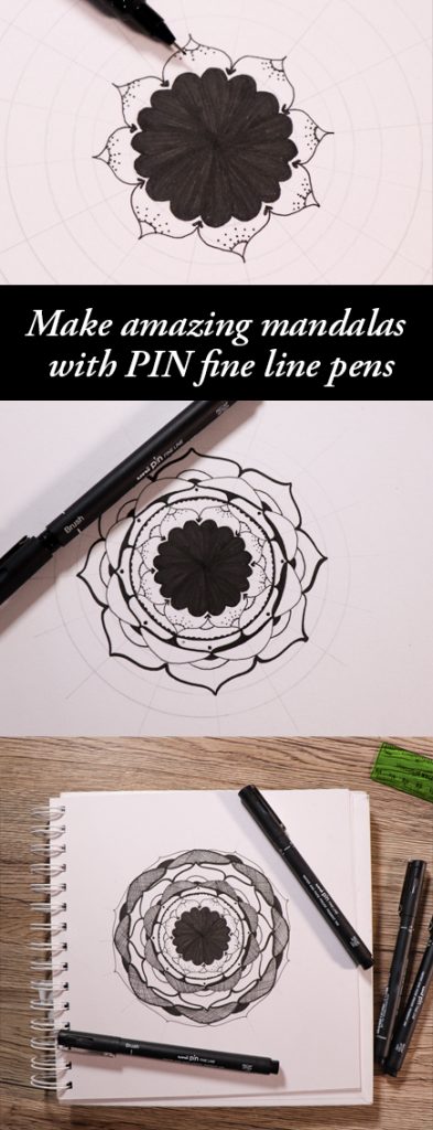 Make a rosette-style mandala with PIN pens