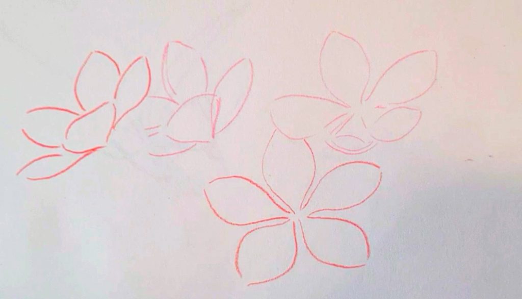 sketch blossom shapes with POSCA PENCIL
